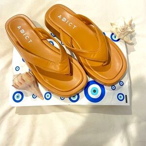 Tan Minimalist Flat Sandals